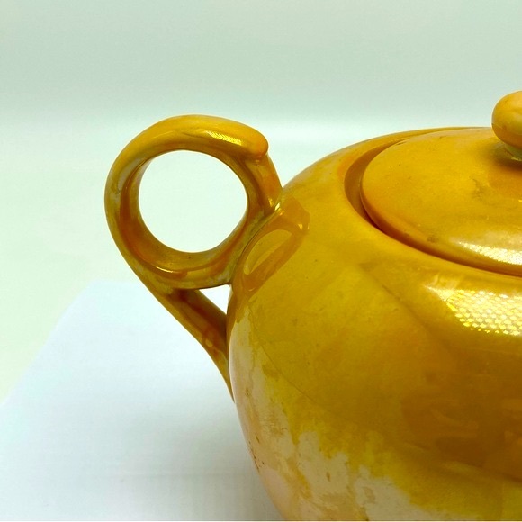 Vintage Japanese Peach Lusterware Teapot - Picture 2 of 4